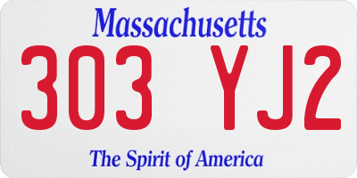 MA license plate 303YJ2
