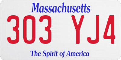 MA license plate 303YJ4