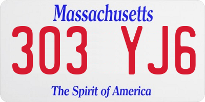 MA license plate 303YJ6