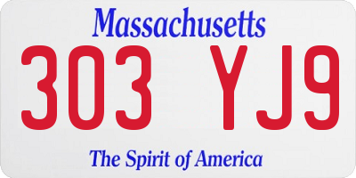 MA license plate 303YJ9