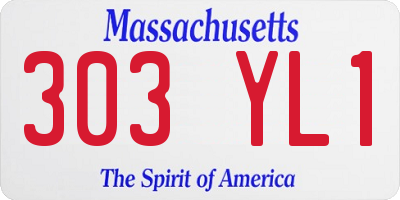 MA license plate 303YL1