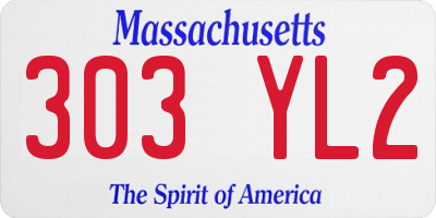 MA license plate 303YL2
