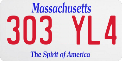 MA license plate 303YL4