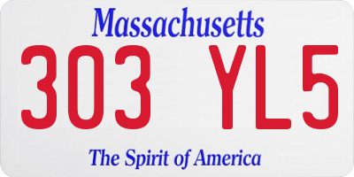 MA license plate 303YL5