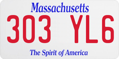 MA license plate 303YL6