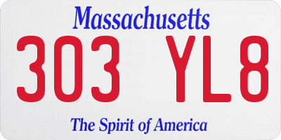 MA license plate 303YL8