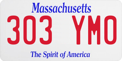 MA license plate 303YM0
