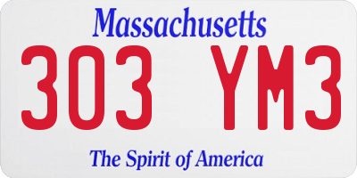 MA license plate 303YM3