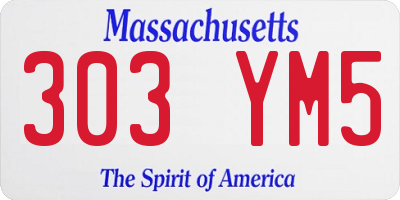 MA license plate 303YM5
