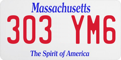 MA license plate 303YM6