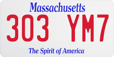 MA license plate 303YM7