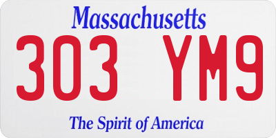MA license plate 303YM9