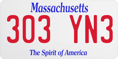 MA license plate 303YN3