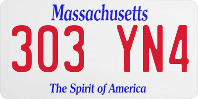 MA license plate 303YN4