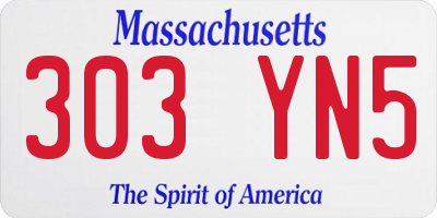 MA license plate 303YN5