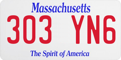 MA license plate 303YN6