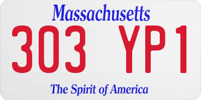 MA license plate 303YP1