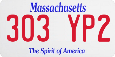 MA license plate 303YP2