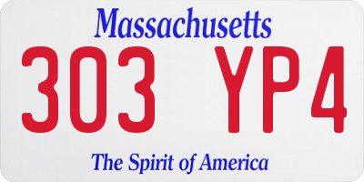 MA license plate 303YP4