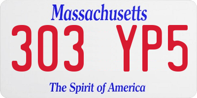 MA license plate 303YP5