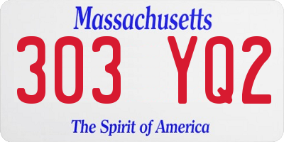 MA license plate 303YQ2