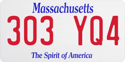 MA license plate 303YQ4