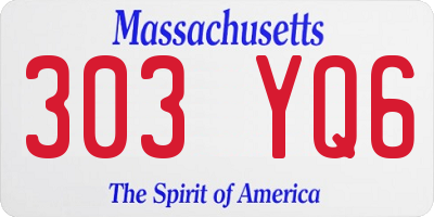 MA license plate 303YQ6