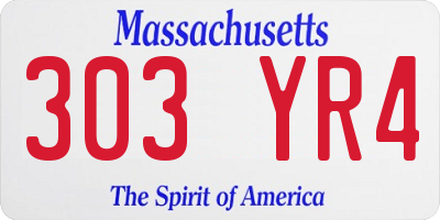 MA license plate 303YR4