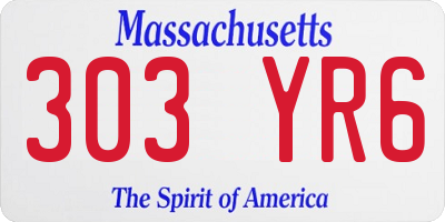 MA license plate 303YR6