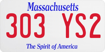 MA license plate 303YS2