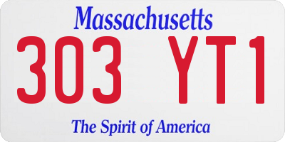 MA license plate 303YT1