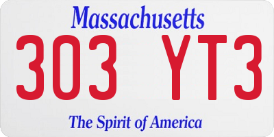 MA license plate 303YT3