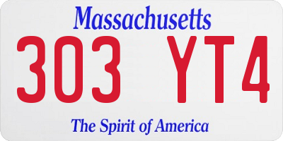MA license plate 303YT4