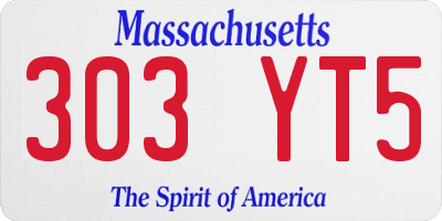 MA license plate 303YT5