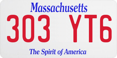 MA license plate 303YT6