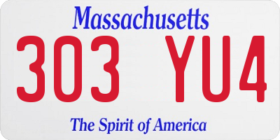 MA license plate 303YU4
