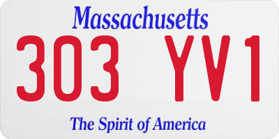 MA license plate 303YV1