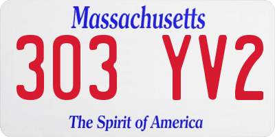 MA license plate 303YV2