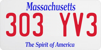 MA license plate 303YV3