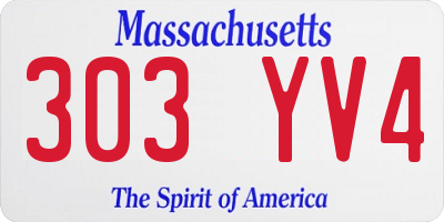 MA license plate 303YV4