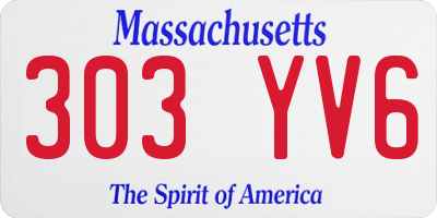MA license plate 303YV6