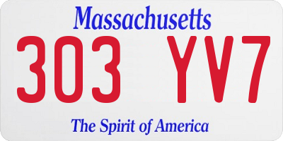 MA license plate 303YV7