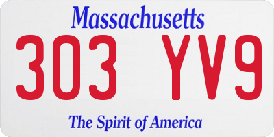 MA license plate 303YV9