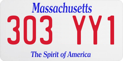 MA license plate 303YY1