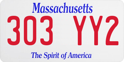 MA license plate 303YY2