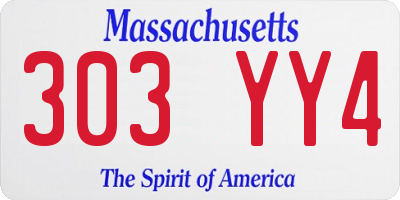 MA license plate 303YY4