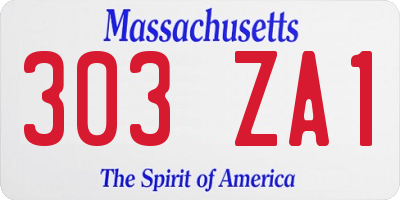 MA license plate 303ZA1