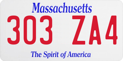 MA license plate 303ZA4