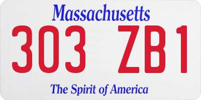 MA license plate 303ZB1