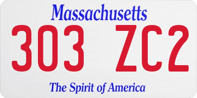 MA license plate 303ZC2